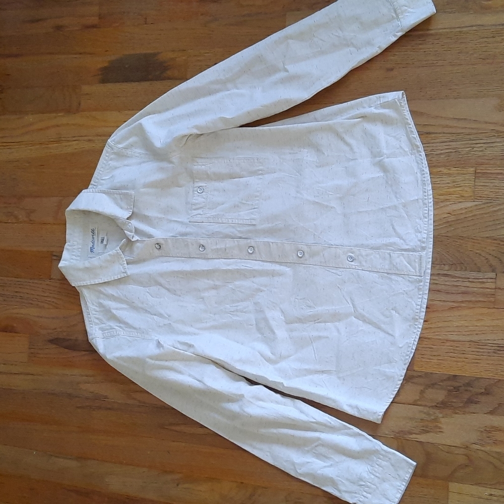 Madewell Cream Speckled Button Down Shirt EUC Sz S